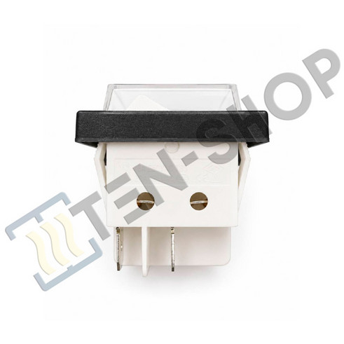 Выключатель клавишный с зеленой линзой, белый C6053PLNAB_white